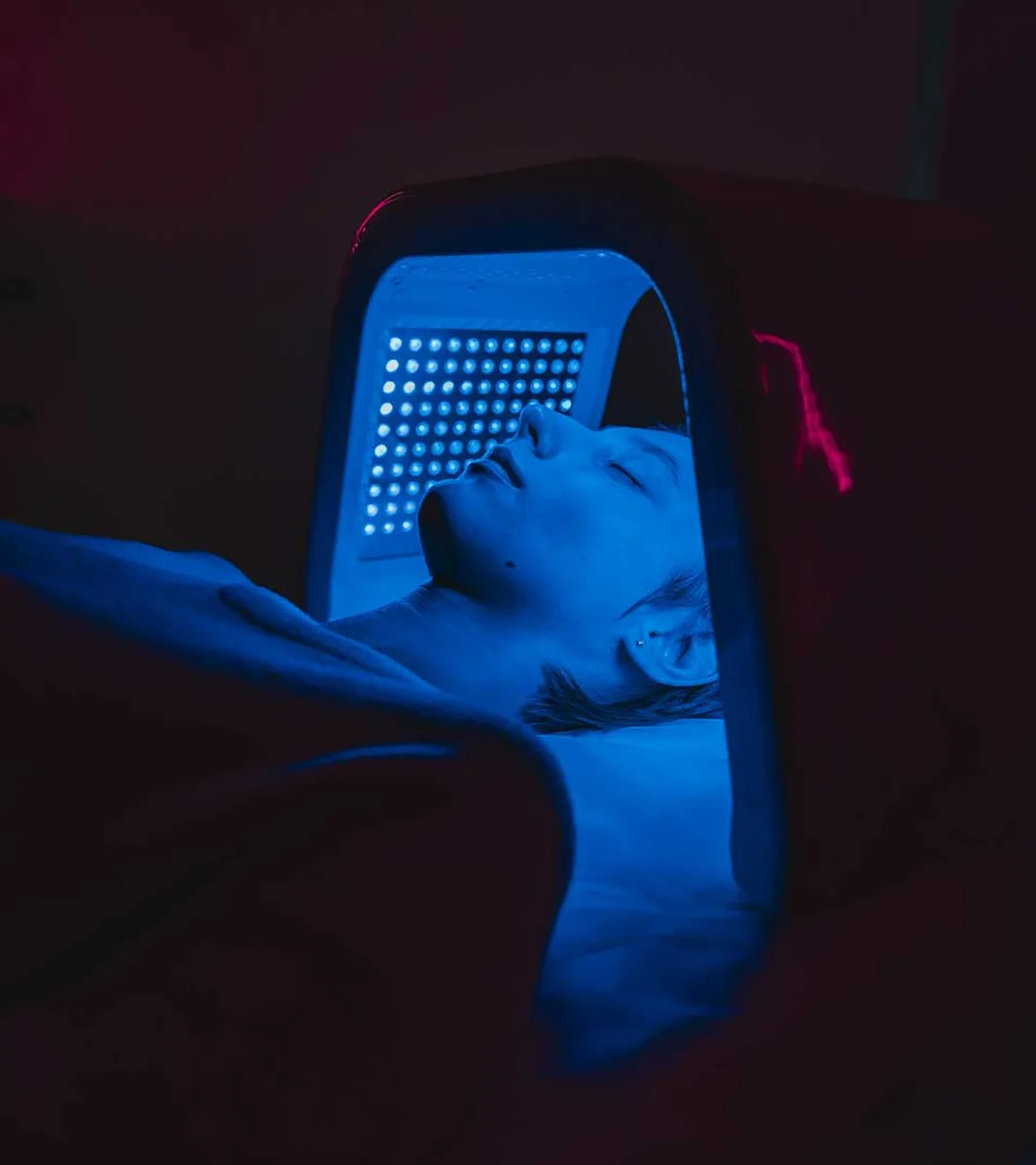 Woman doing phototherapy
